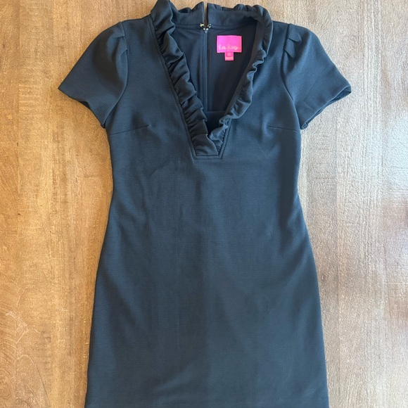 Lilly Pulitzer black classic Tisbury Short Sleeve Shift Dress - M - Picture 2 of 7